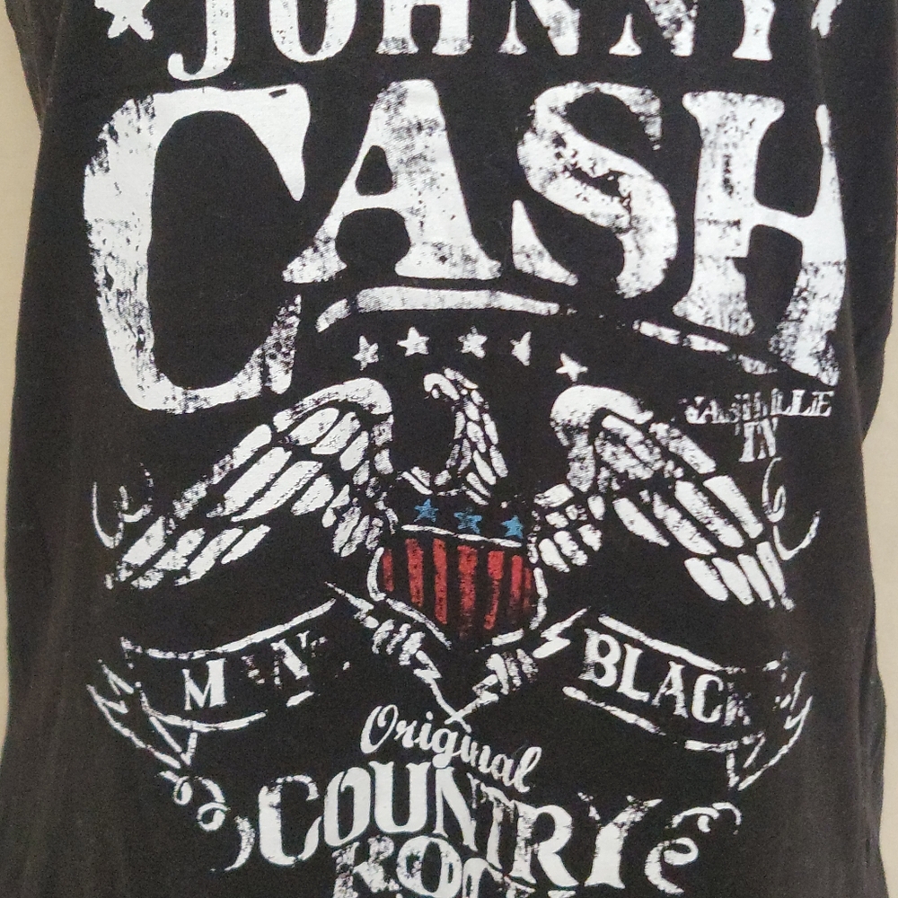 Black Johnny Cash Graphic Tank Top - Picture 3 of 4